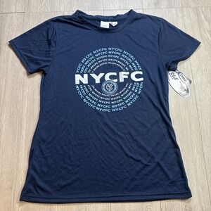 MLS New York City FC NYCFC Women's Crew Neck T-Shirt Tee Blue Soccer New Large L